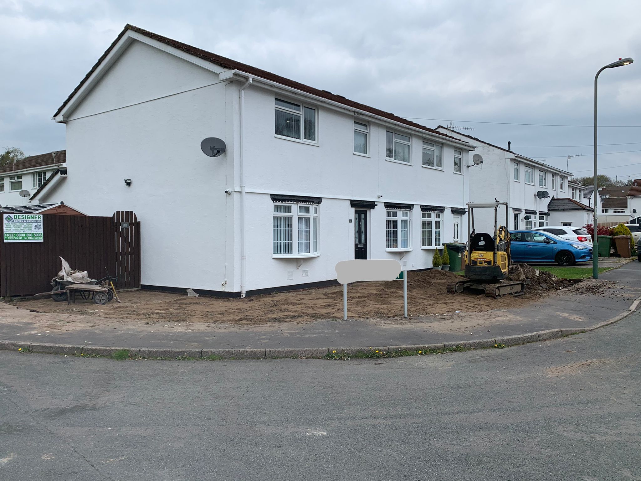 Site excavated to depth before a new driveway is laid